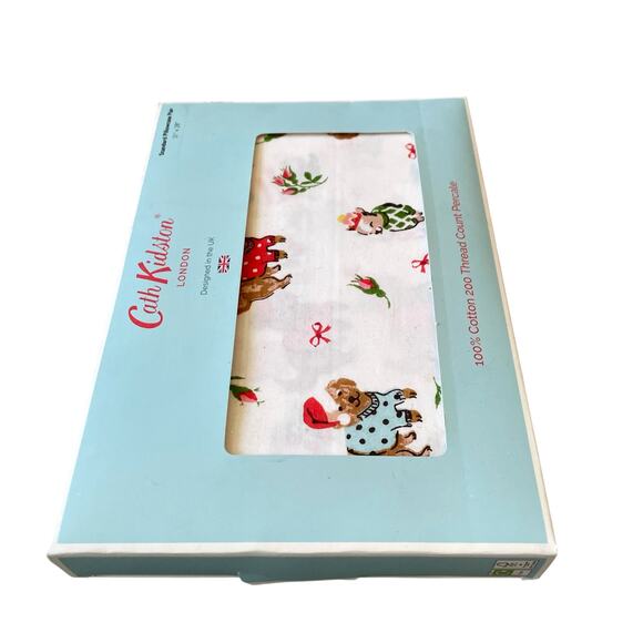 Cath Kidston London Puppy Love Christmas Holiday Standard Pillowcase Set NEW - Picture 2 of 15